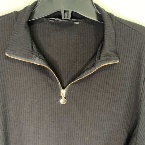 SHEIN Zip Front Rib-knit long sleeve tee - Picture 5 of 8